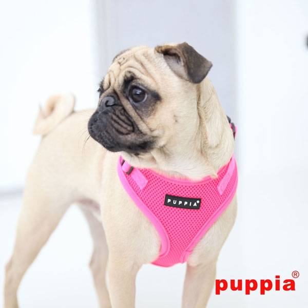 Puppia Neon Soft Harness Ritefit II Pink hondentuig > honden harnas > model A Small