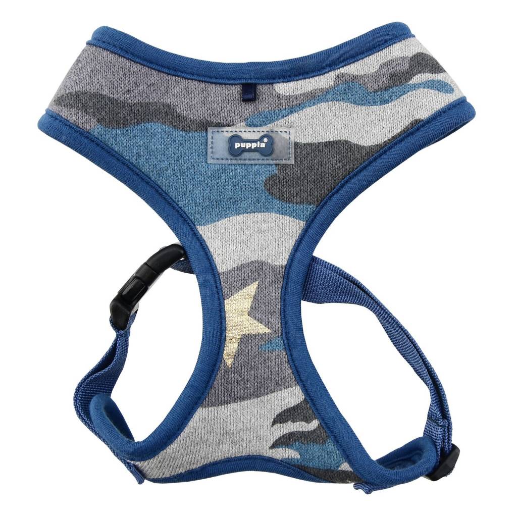 Puppia Ensign Harness Model A Blue Camo ( X LARGE ) - Premium hondentuig > honden harnas from Puppia - Just €20! Shop now at Frenkiezdogshop