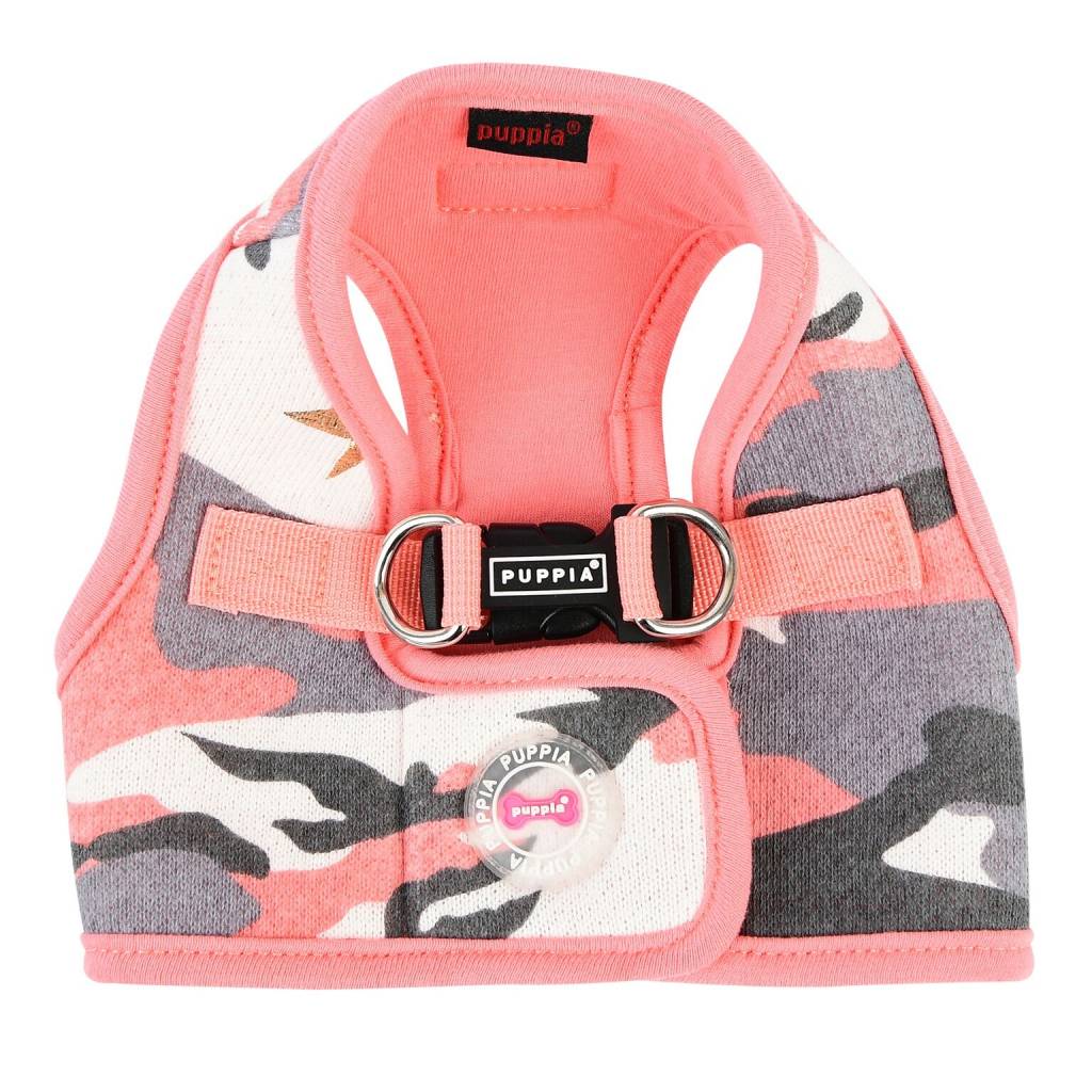 Puppia Ensign Vest Harness Model B Pink Camo ( L ) hondentuig > honden harnas > model B Medium