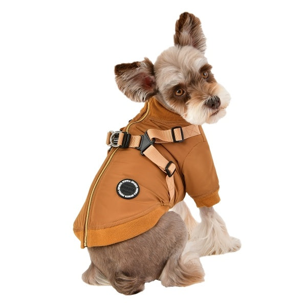 Puppia Dominic Jacket Harness Camel - Premium Hondenkleding > hondenjas from Puppia - Just €50! Shop now at Frenkiezdogshop