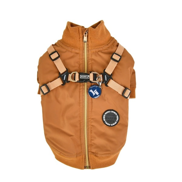Puppia Dominic Jacket Harness Camel - Premium Hondenkleding > hondenjas from Puppia - Just €50! Shop now at Frenkiezdogshop