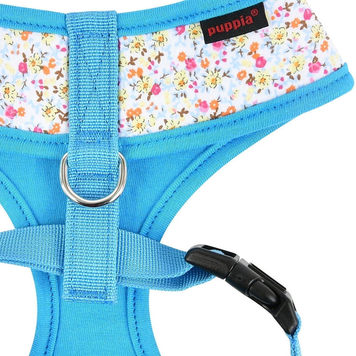 Puppia Wildflower Harness Model A Sky Blue ( X - Large ) hondentuig > honden harnas > model A Large