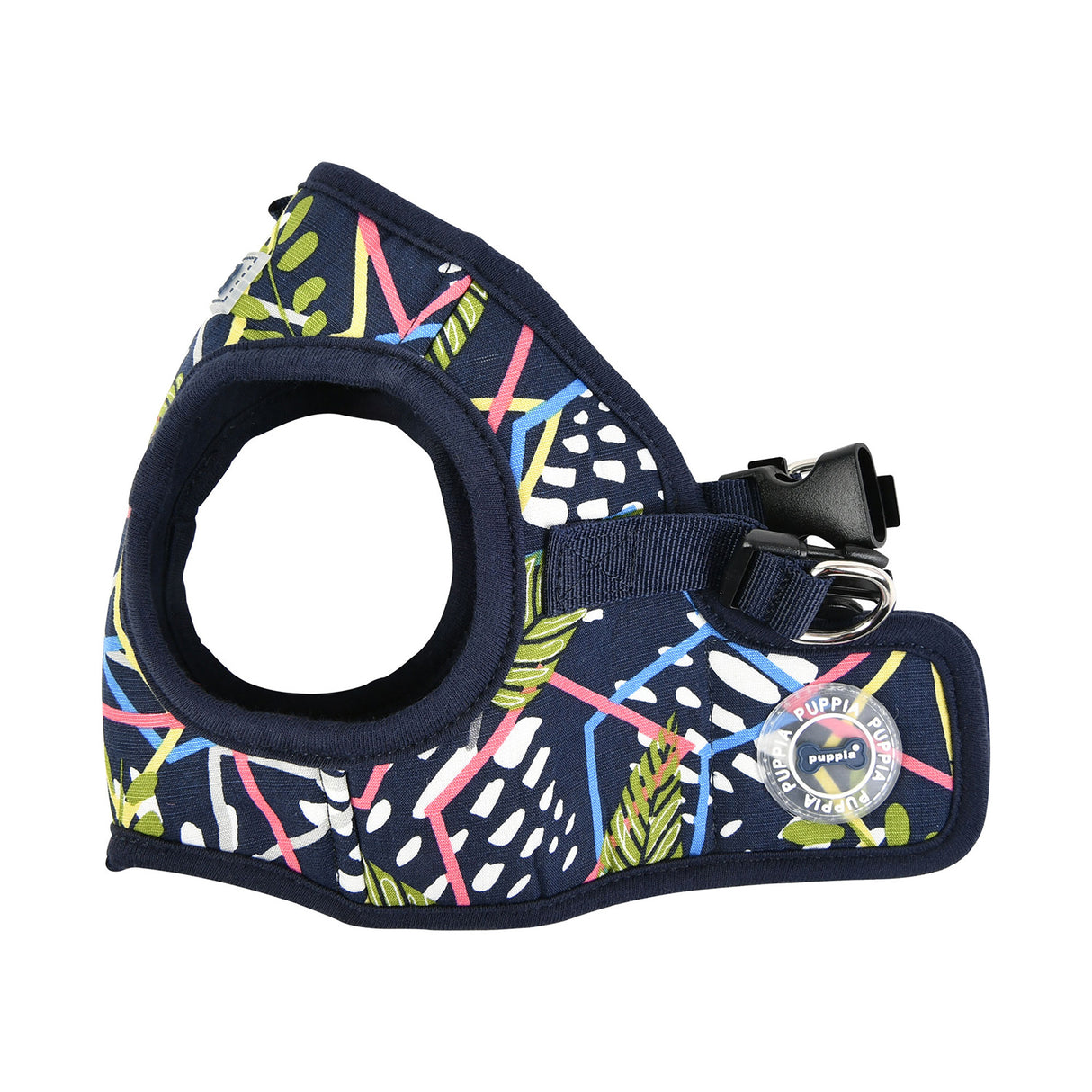 Puppia Harness model B Botanical Navy - Premium hondentuig > honden harnas from Puppia - Just €20! Shop now at Frenkiezdogshop