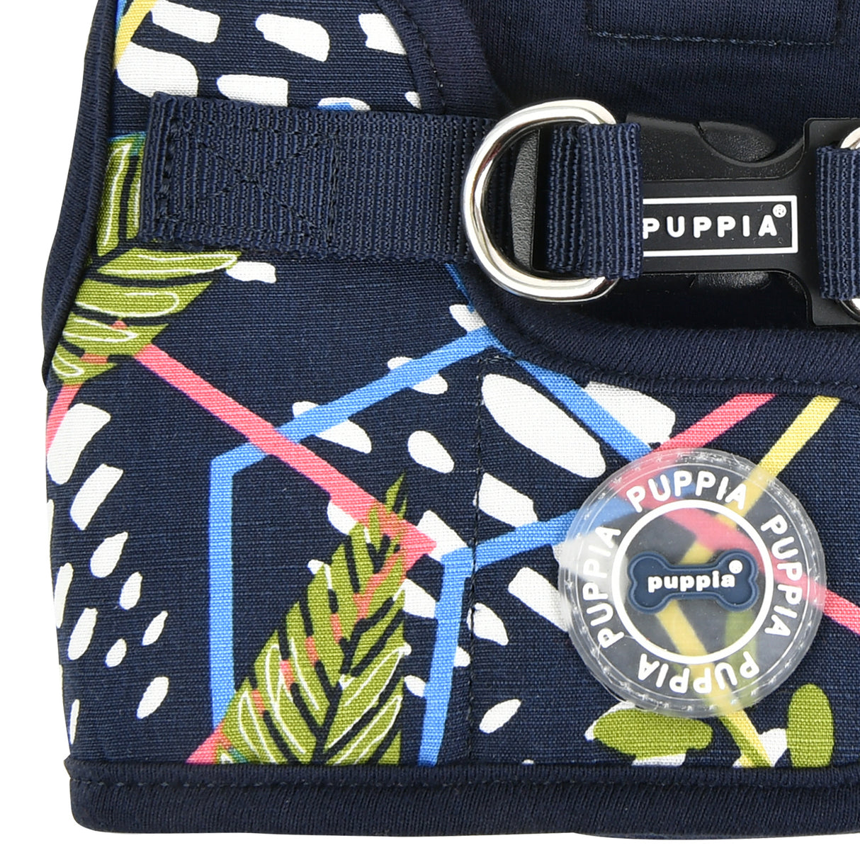 Puppia Harness model B Botanical Navy - Premium hondentuig > honden harnas from Puppia - Just €20! Shop now at Frenkiezdogshop