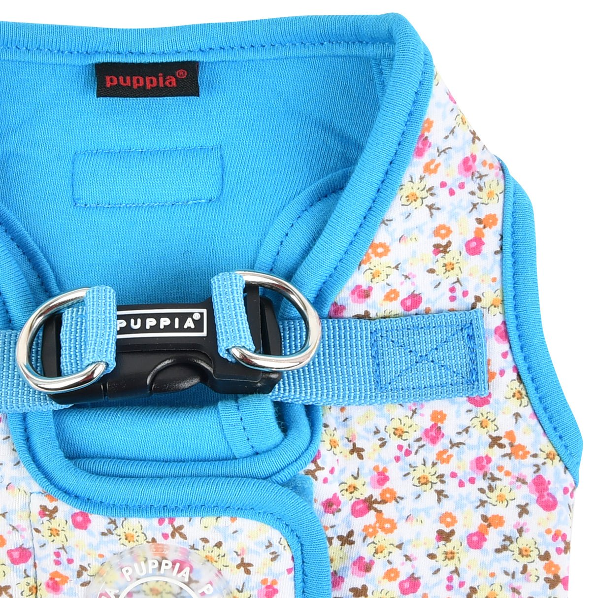 Puppia Harness model B Wildflower Sky Blue ( X-Large ) - Premium hondentuig > honden harnas from Puppia - Just €20! Shop now at Frenkiezdogshop