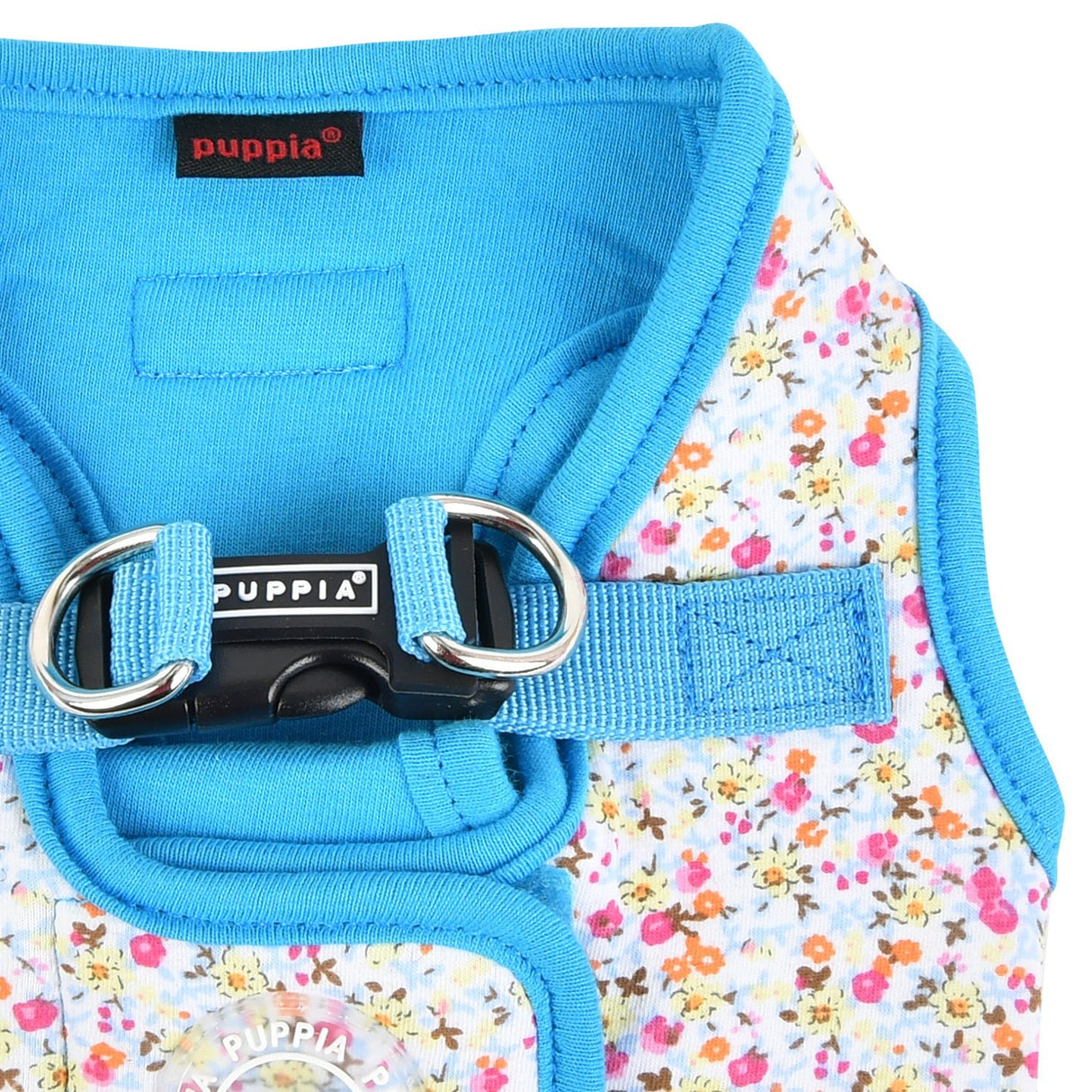 Puppia Harness model B Wildflower Sky Blue ( X - Large ) hondentuig > honden harnas > model B Large