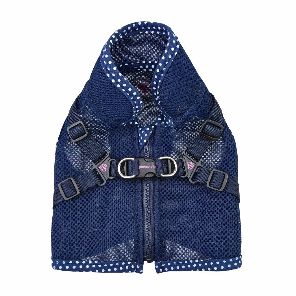 Pinkaholic Niki V Harness Navy ( Medium ) - Premium hondentuig > honden harnas from Pinkaholic - Just €20! Shop now at Frenkiezdogshop