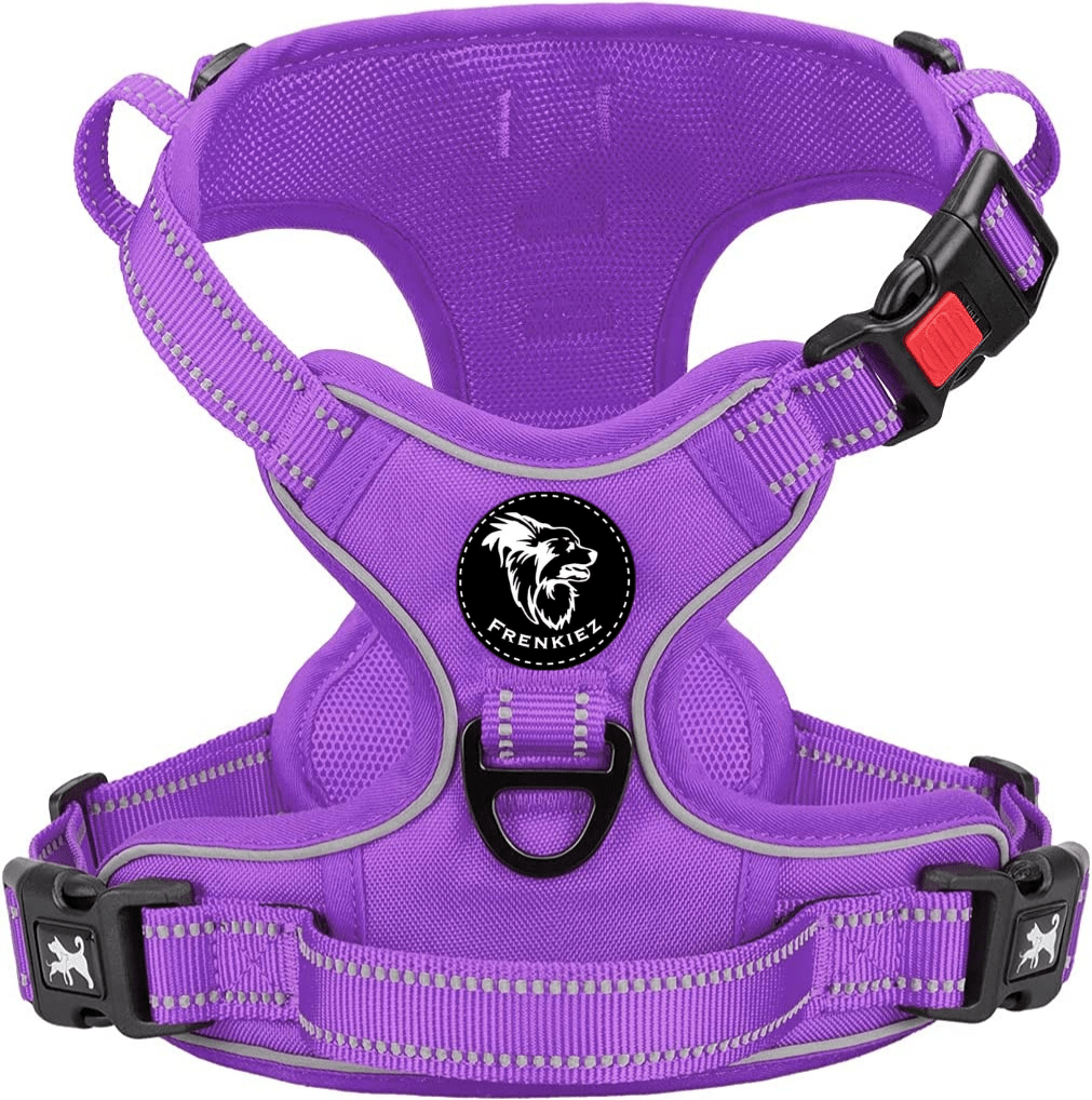 Frenkiez Y tuig dogharness reflective Purple ( matching straps ) hondentuig > honden harnas > Y tuigen Small