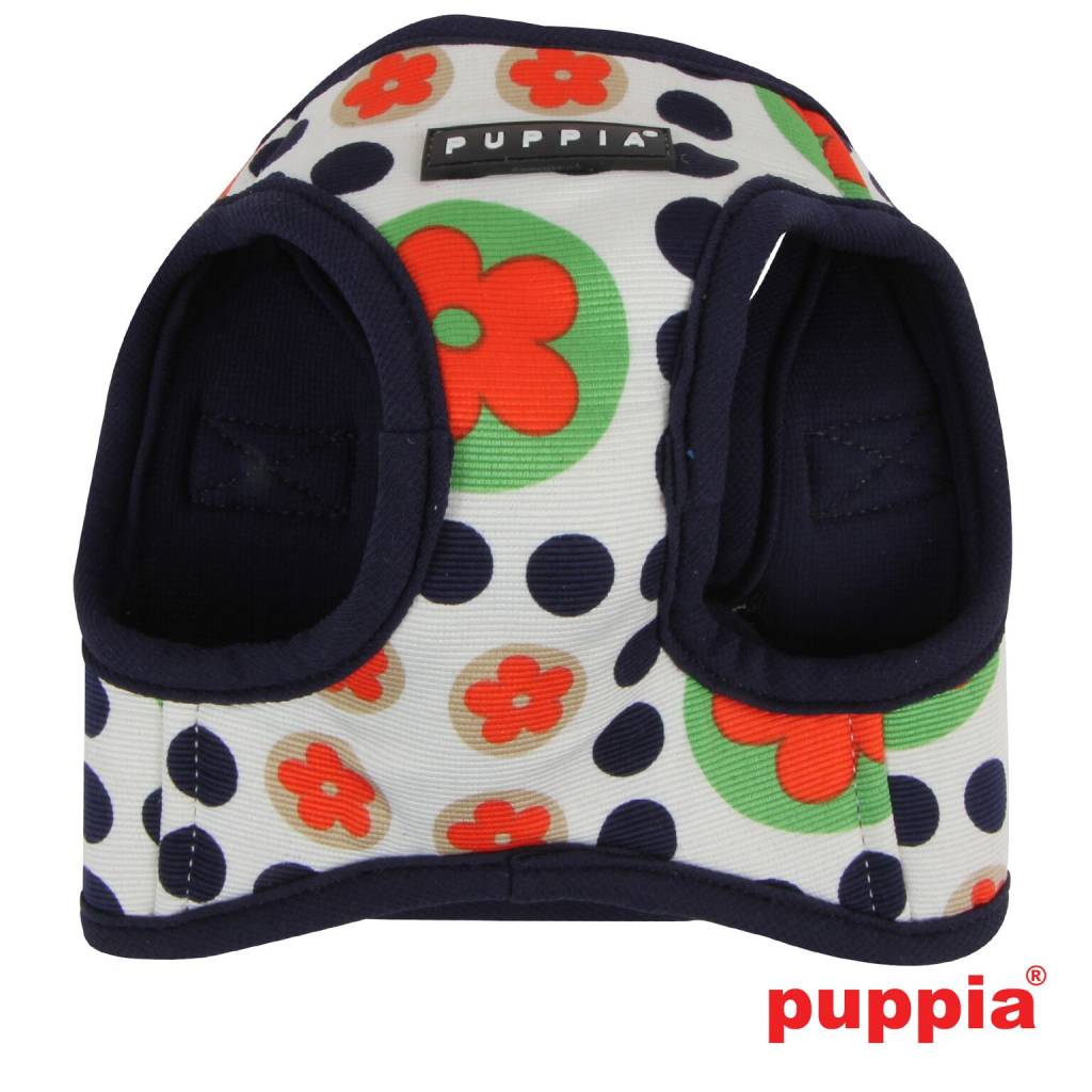 Puppia Blossom Vest Harness model B navy ( ALLEEN XSMALL & LARGE) - Premium hondentuig > honden harnas from Puppia - Just €20! Shop now at Frenkiezdogshop