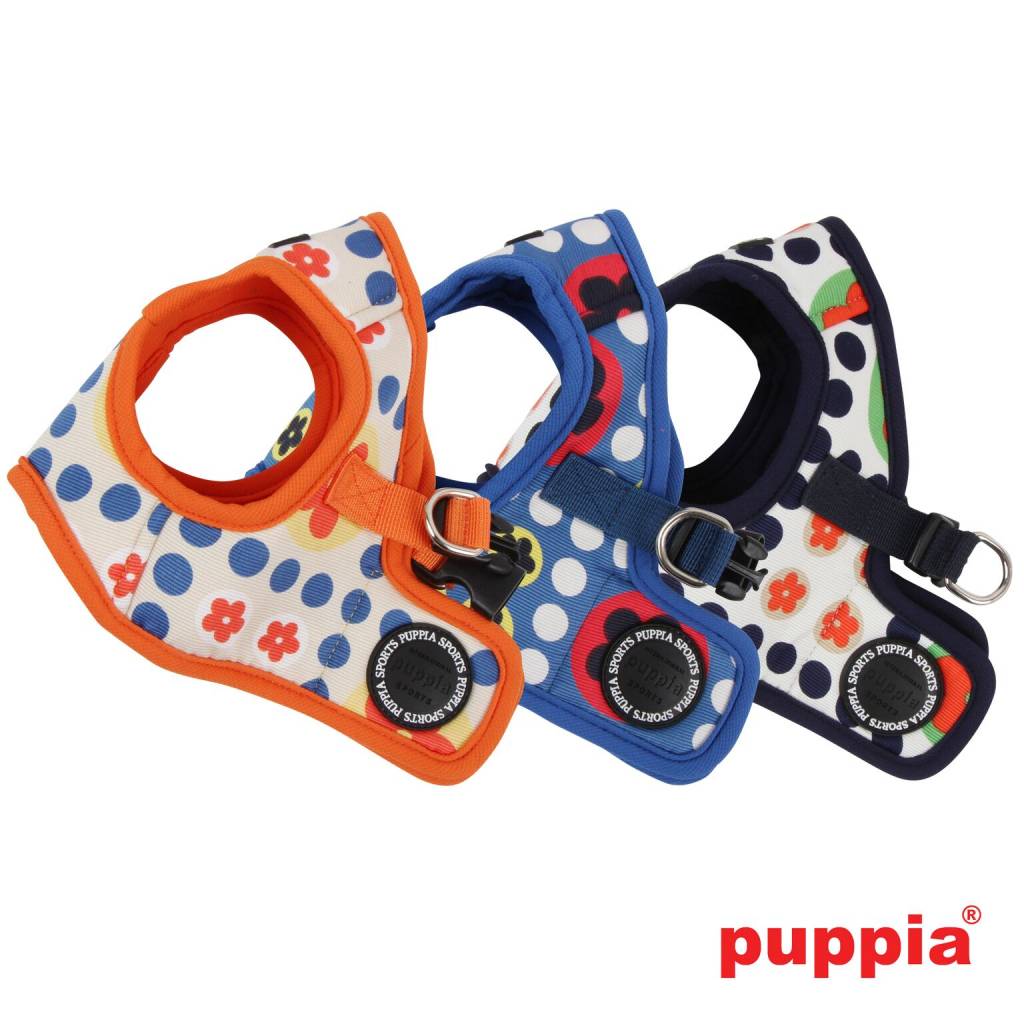 Puppia Blossom Vest Harness model B navy ( ALLEEN XSMALL & LARGE) - Premium hondentuig > honden harnas from Puppia - Just €20! Shop now at Frenkiezdogshop