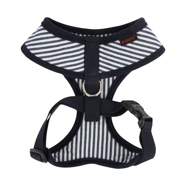 Puppia Bobby Harness model A Striped Navy - Premium hondentuig > honden harnas from Puppia - Just €20! Shop now at Frenkiezdogshop