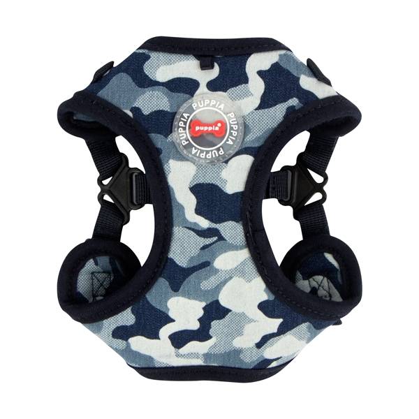 Puppia Bobby Harness model C Navy Camo ( L ) hondentuig > honden harnas > model C Small