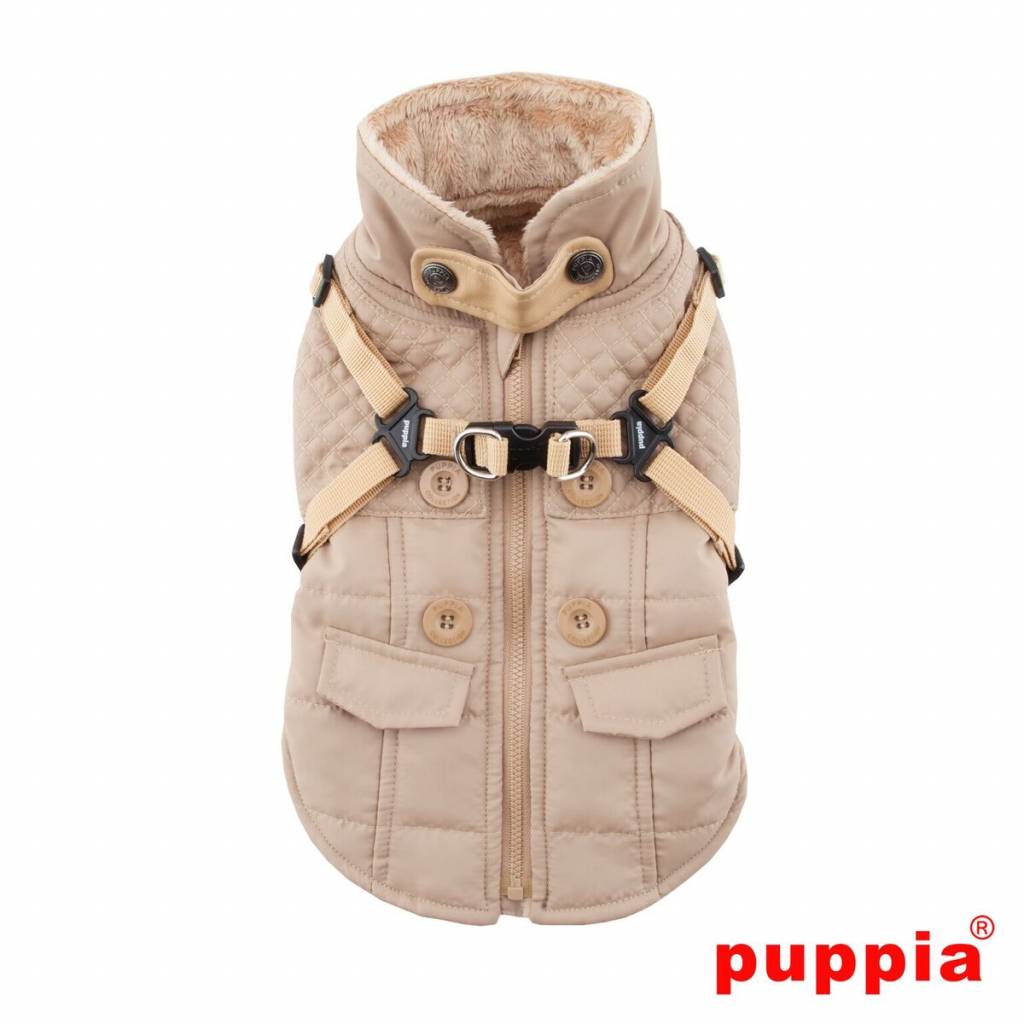 Puppia Wilkes Jacket Harness Beige - Premium Hondenkleding > hondenjas from Puppia - Just €77.99! Shop now at Frenkiezdogshop