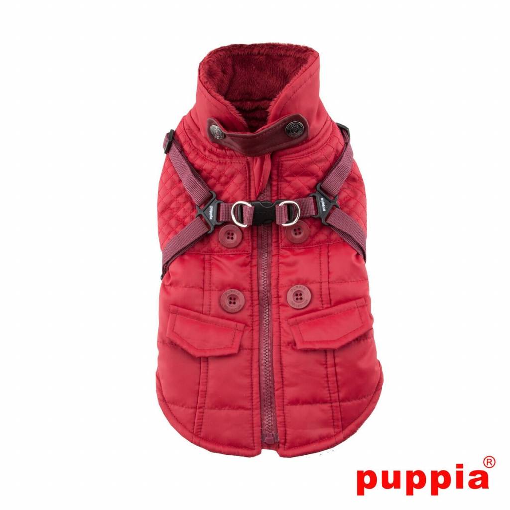 Puppia Wilkes Jacket Harness Wine Hondenkleding > hondenjas Small