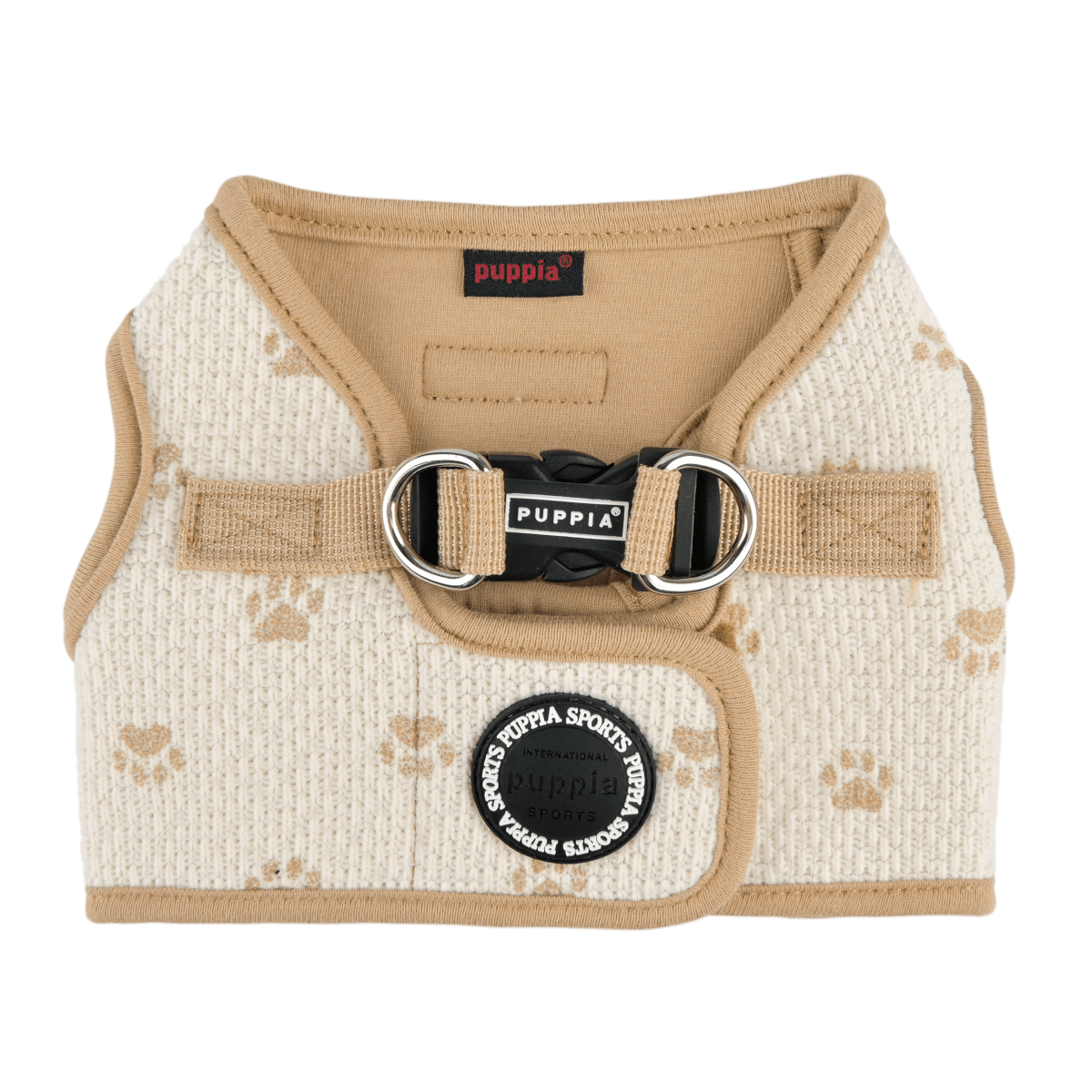 Puppia Pawprint Vest Harness Model B Beige hondentuig > honden harnas > model B Small