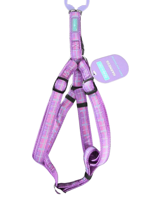 HemAndBoo Purple Tartan adjustable dog harness hondentuig > honden harnas M