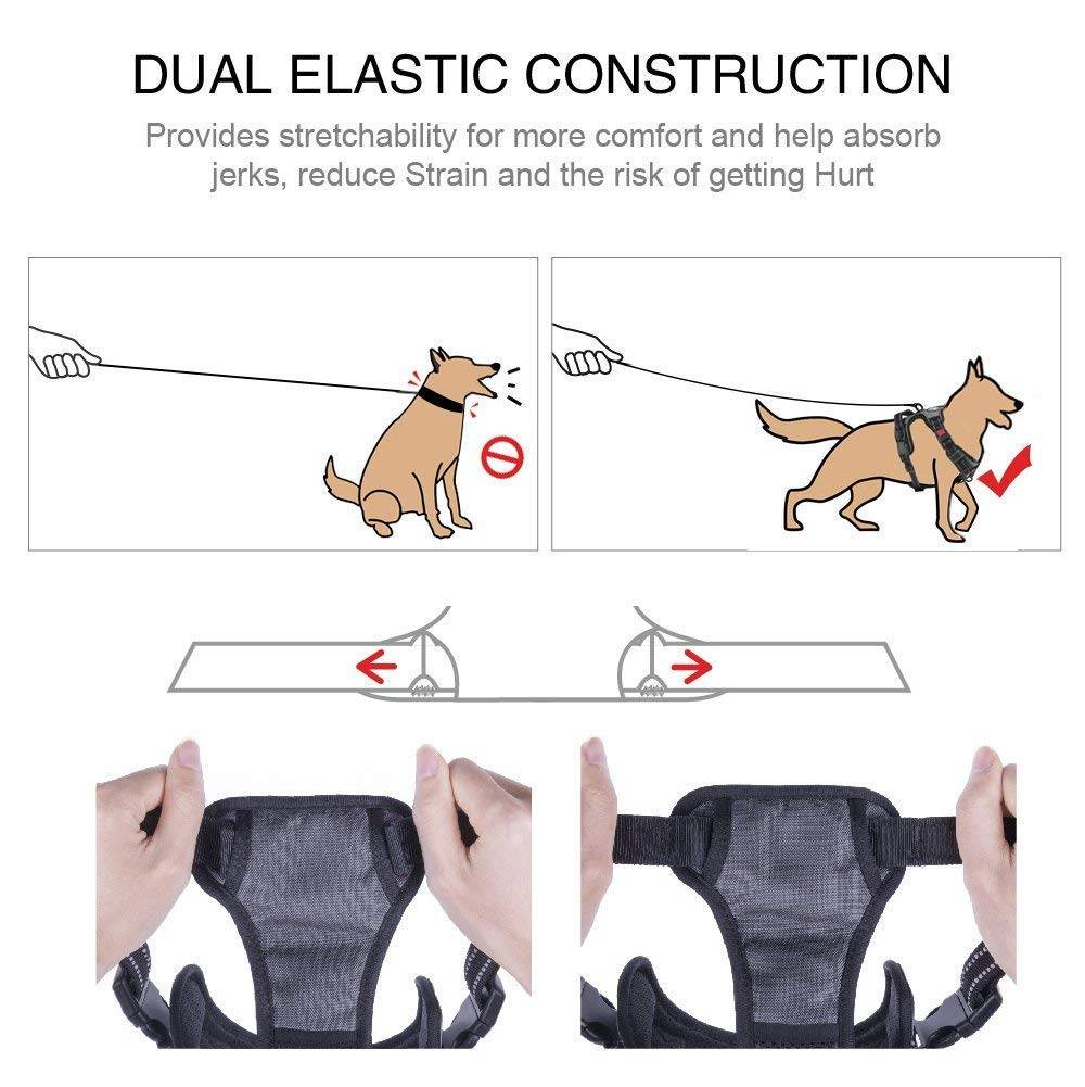 Frenkiez reflective no pull dog harness black - Premium hondentuig > honden harnas from Frenkiez - Just €9.99! Shop now at Frenkiezdogshop
