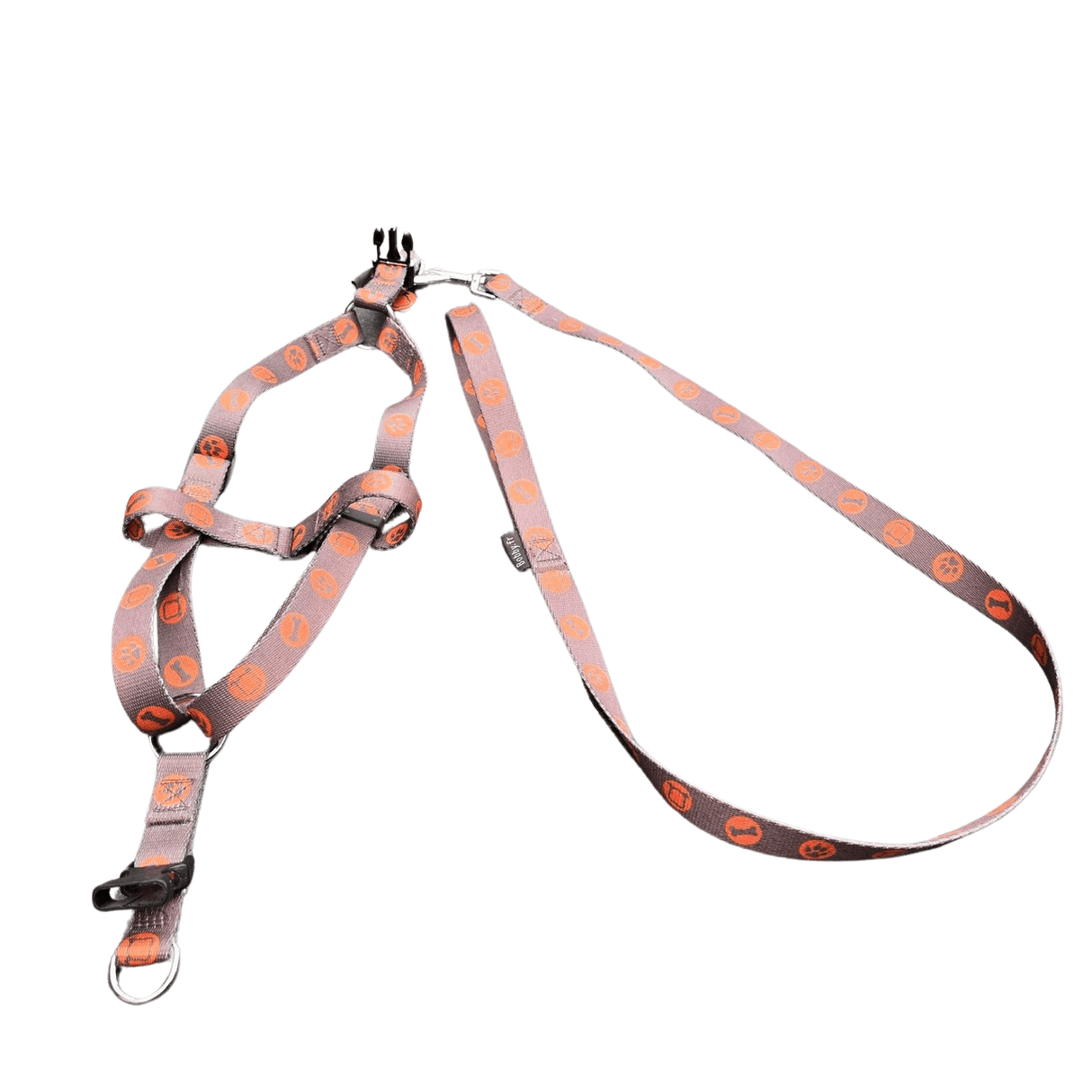 Bobby Bones harness + riem Brown tweedekans hondentuig > honden harnas Set Medium