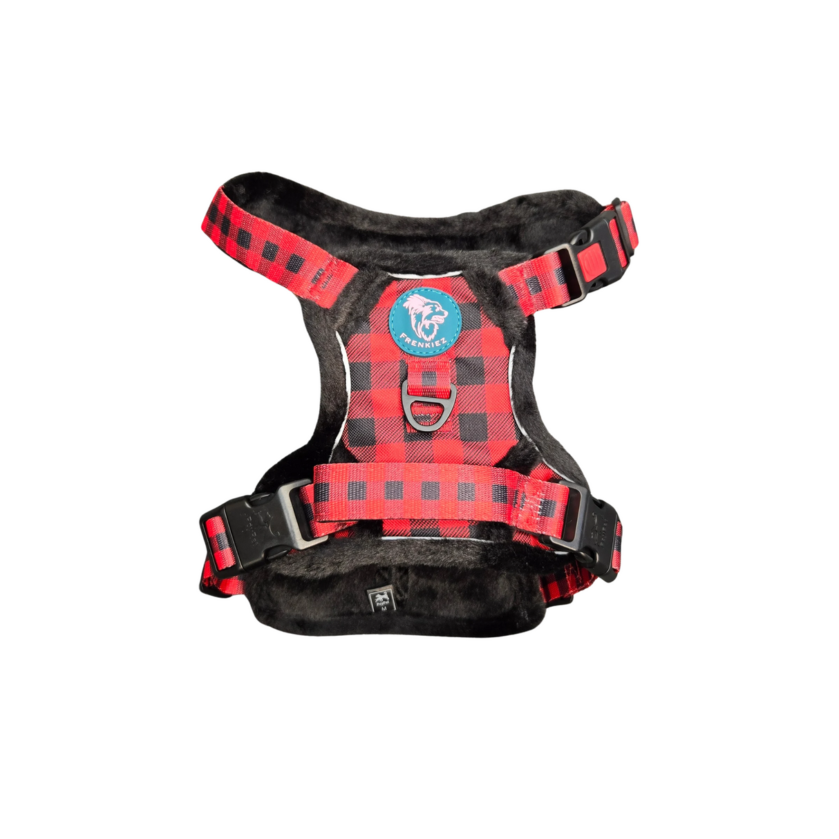 Frenkiez Teddy reflective Y tuig no pull dogharness Red Plaid