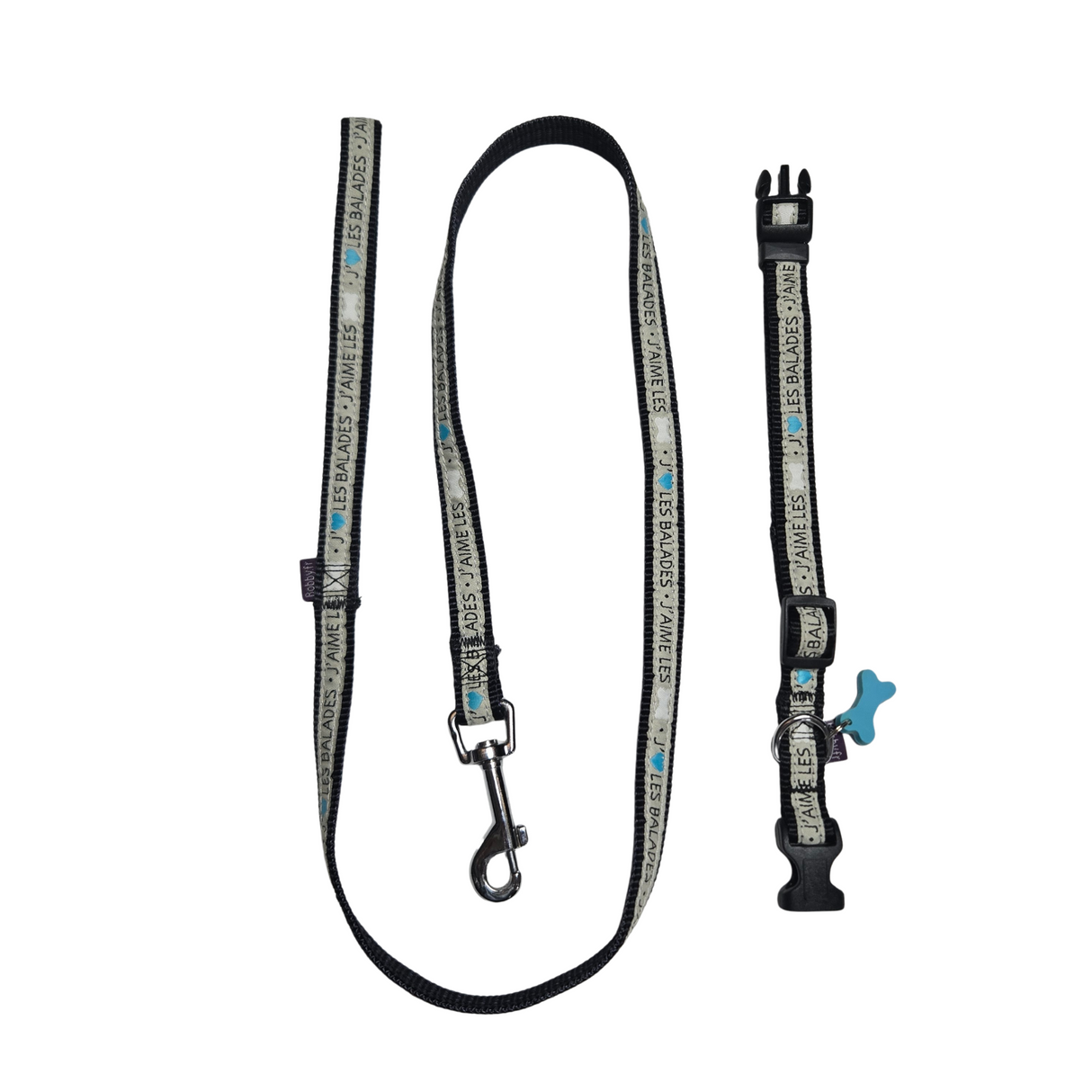 Bobby Yaimeles collar and leash Gray second chance