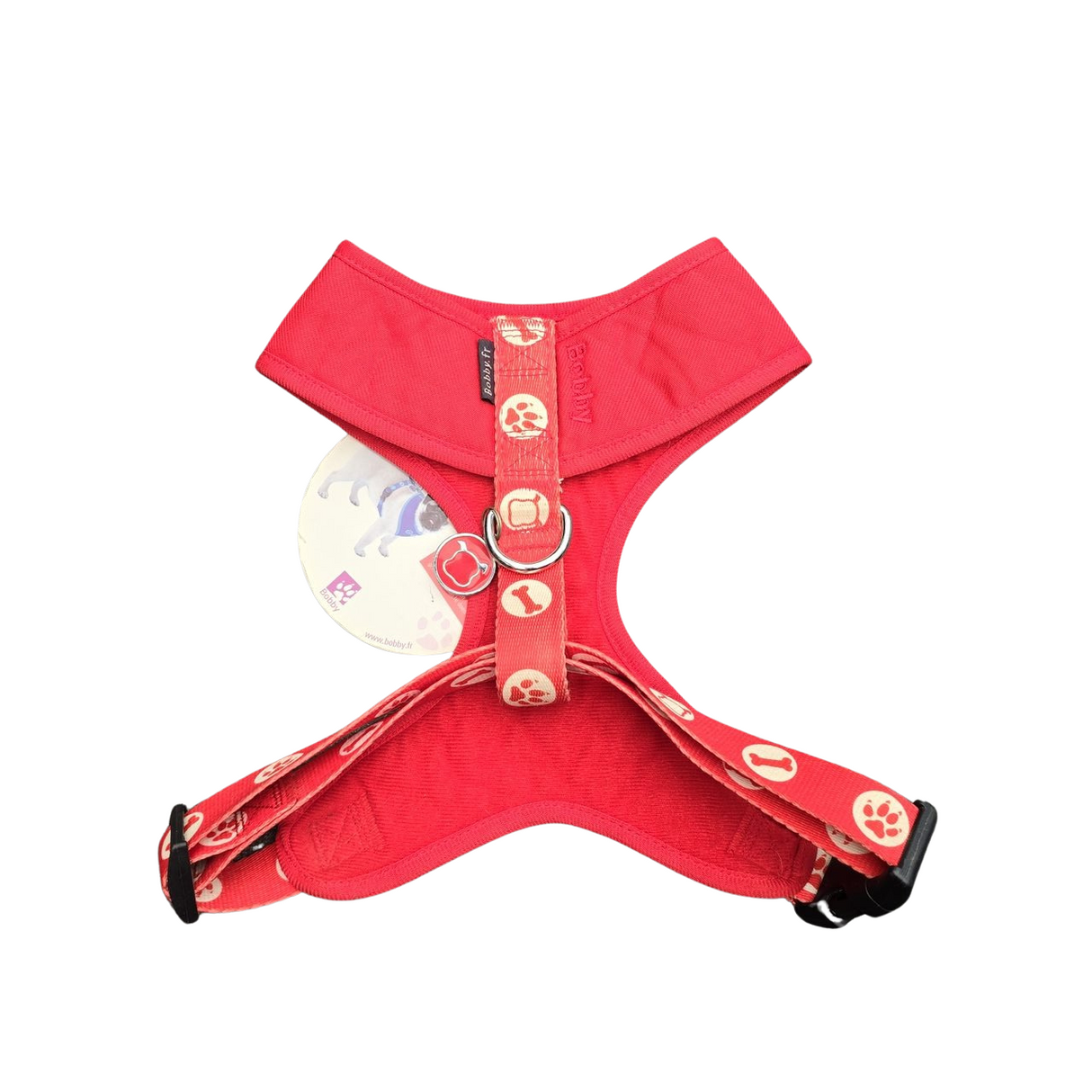 Bobby bones harness soft and leash set Red Small & Large Second chance