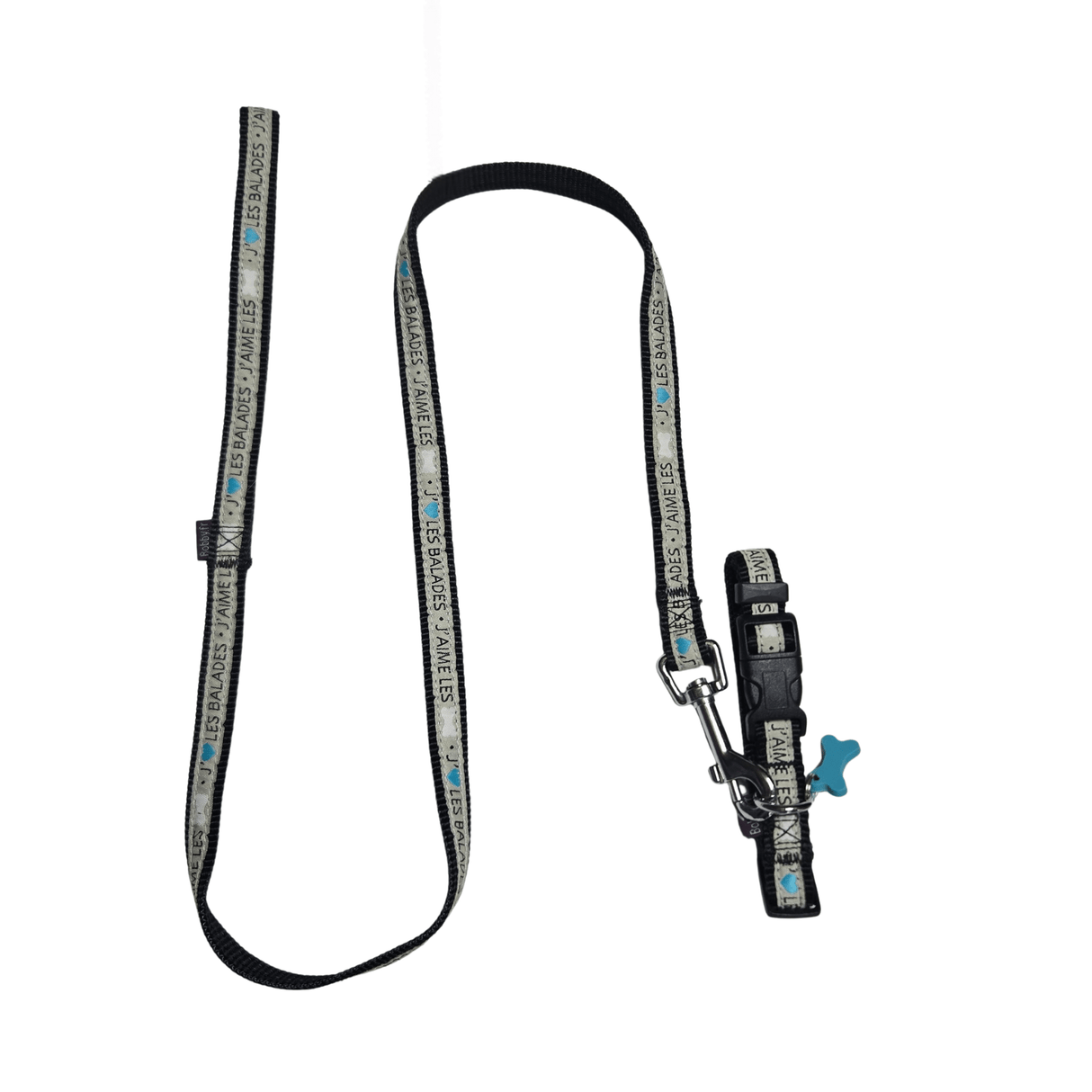 Bobby Yaimeles halsband en riem Grey tweedekans halsband > hondenhalsband Set X - Small