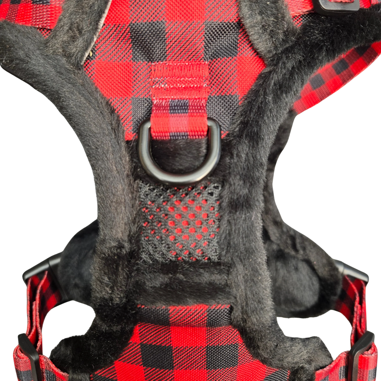 Frenkiez Teddy reflective Y tuig no pull dogharness Red Plaid