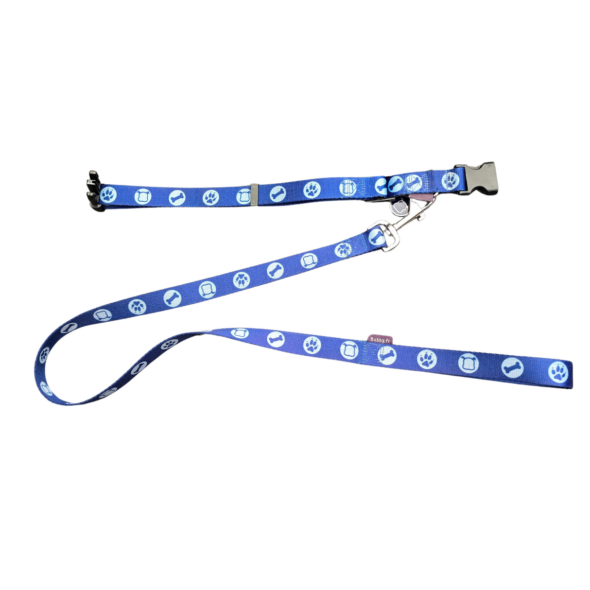 Bobby Bones collar and leash Blue second chance