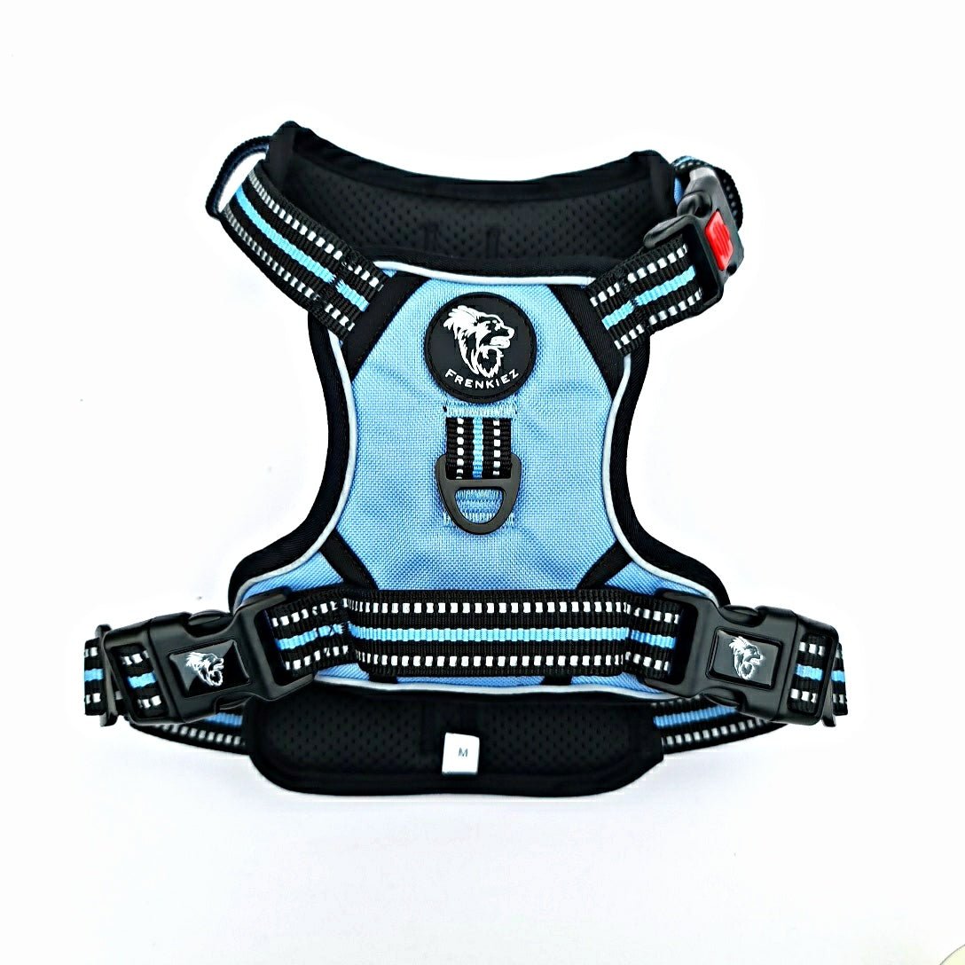 Frenkiez reflective Y tuig no pull dogharness lightblue hondentuig > honden harnas > Y tuigen X - Small