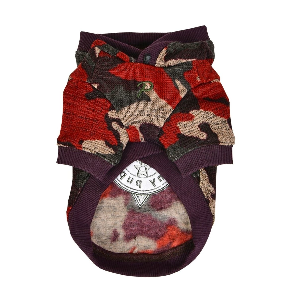 Puppia Colonel Hoodie Wine Camo Hondenkleding > Hondentrui Small