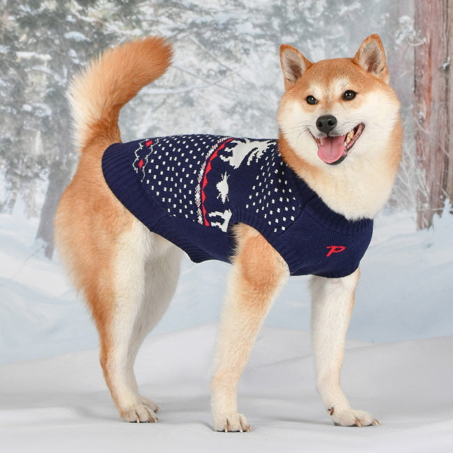 Puppia Winter Sweater Dyani Navy - Premium Hondenkleding > Hondentrui from Puppia - Just €25! Shop now at Frenkiezdogshop