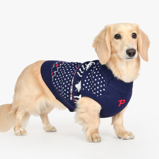 Puppia Winter Sweater Dyani Navy - Premium Hondenkleding > Hondentrui from Puppia - Just €25! Shop now at Frenkiezdogshop