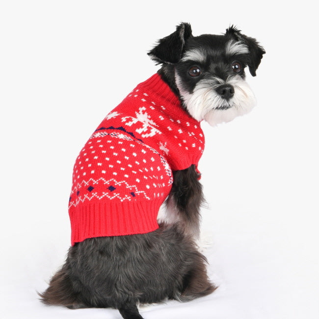 Puppia Winter Sweater Dyani Red - Premium Hondenkleding > Hondentrui from Puppia - Just €25! Shop now at Frenkiezdogshop