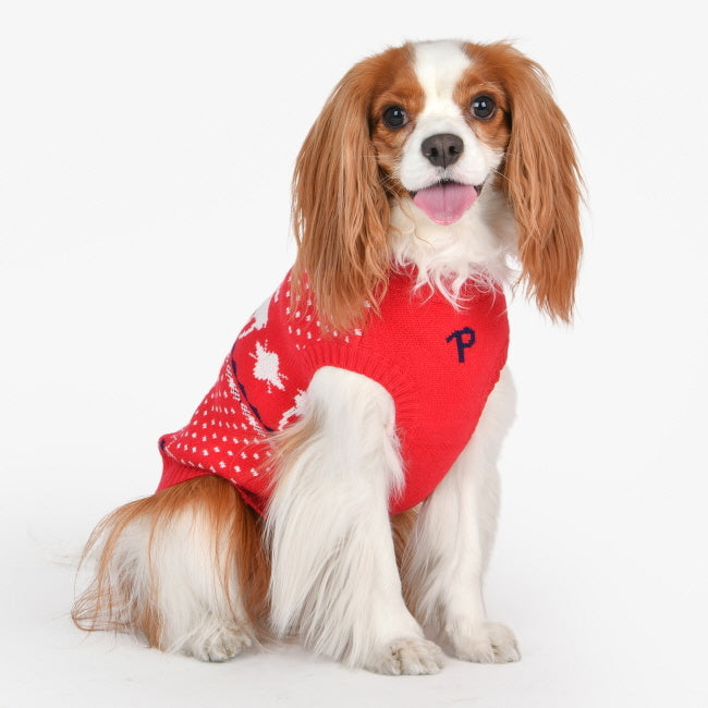 Puppia Winter Sweater Dyani Red - Premium Hondenkleding > Hondentrui from Puppia - Just €25! Shop now at Frenkiezdogshop