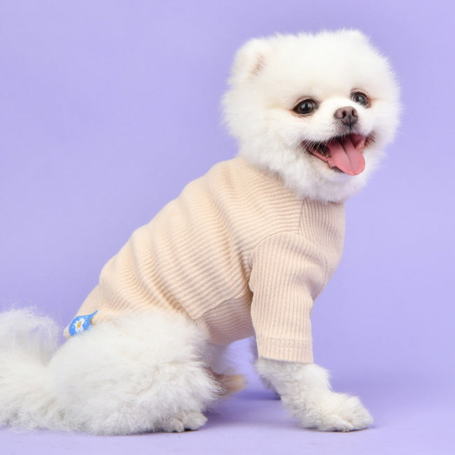 Olchi Wave TurtleNeck Sweater T-Shirt Beige - Premium Hondenkleding > Hondentrui from Olchi - Just €20! Shop now at Frenkiezdogshop