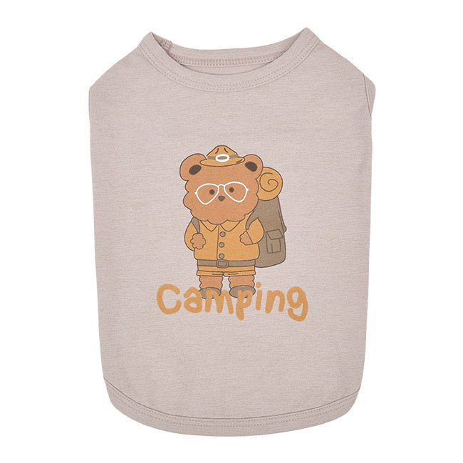 Olchi Camping T-shirt beige hondenkleding > hondenshirt Small