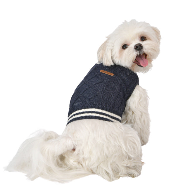 Puppia Winter Sweater Pierre Navy - Premium Hondenkleding > Hondentrui from Puppia - Just €25! Shop now at Frenkiezdogshop