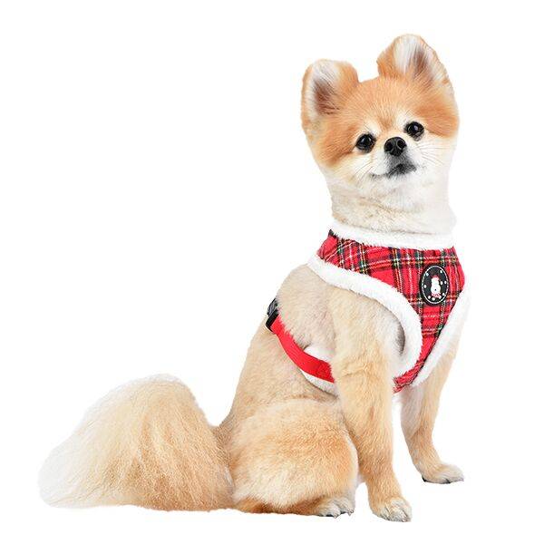 Puppia Harness A Blitzen Checkered Red - Premium hondentuig > honden harnas from Puppia - Just €20! Shop now at Frenkiezdogshop