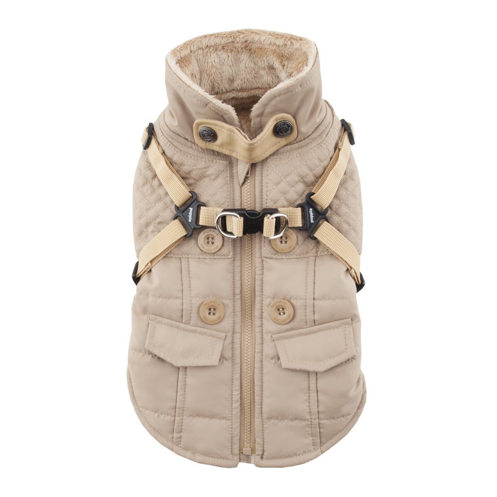 Puppia Wilkes Jacket Harness Beige Hondenkleding > hondenjas Small
