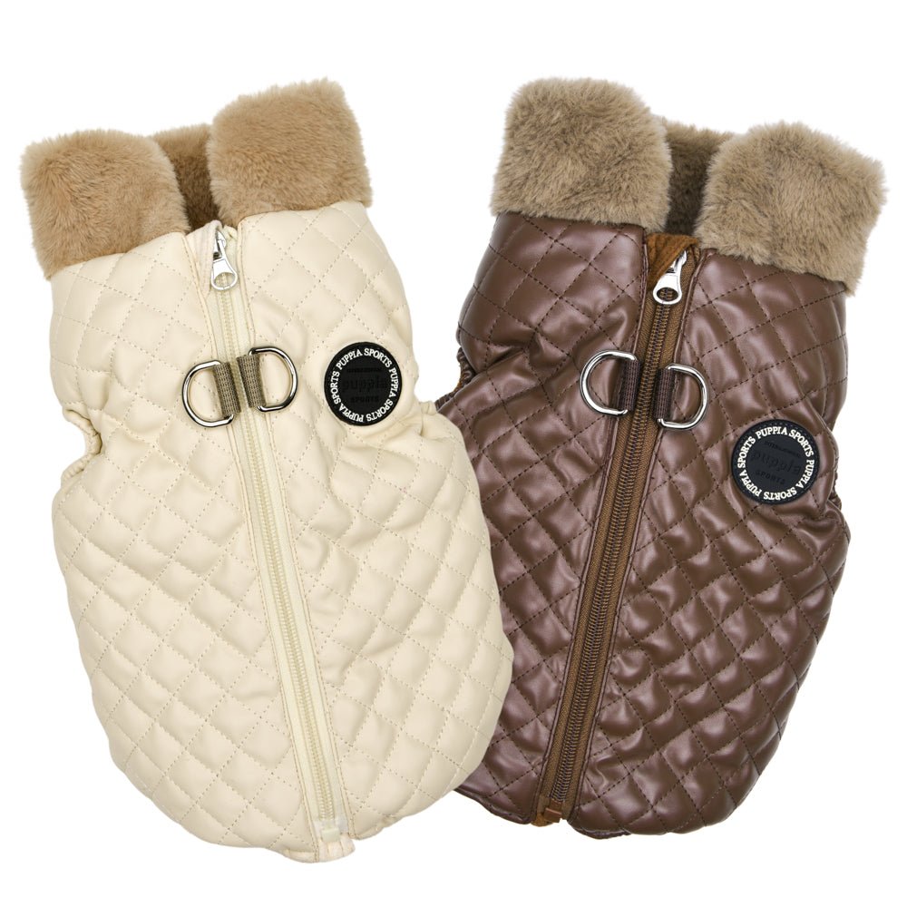 Puppia Dia Quilted Vest Jumper harnas hondenjas Brown Hondenkleding > hondenjas Small