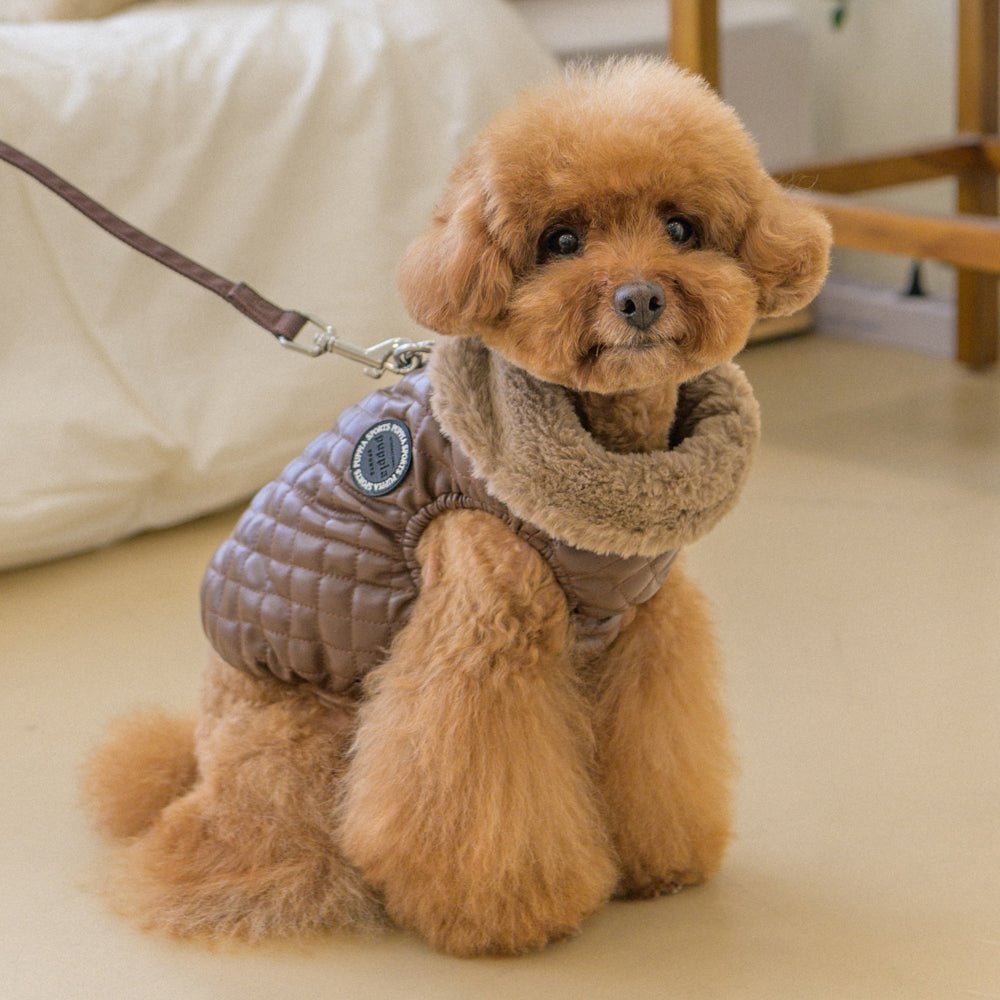 Puppia Dia Quilted Vest Jumper harnas hondenjas Brown Hondenkleding > hondenjas Small
