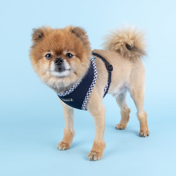 Puppia Vivien Check Harness model A navy - Premium hondentuig > honden harnas from Puppia - Just €21.99! Shop now at Frenkiezdogshop