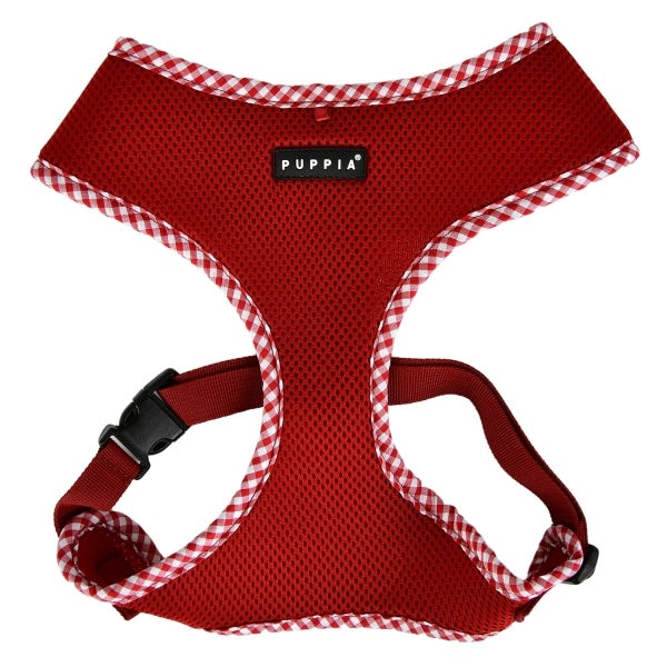 Puppia Vivien Check Harness model A wine - Premium hondentuig > honden harnas from Puppia - Just €21.99! Shop now at Frenkiezdogshop