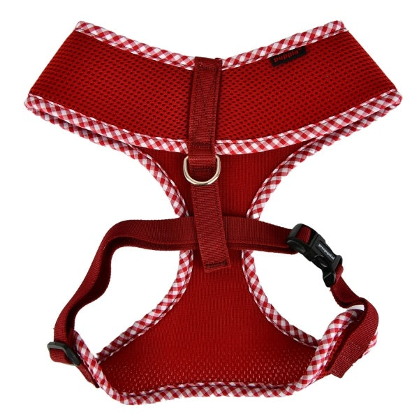 Puppia Vivien Check Harness model A wine - Premium hondentuig > honden harnas from Puppia - Just €21.99! Shop now at Frenkiezdogshop