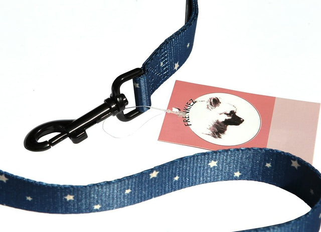 Frenkiez reflective dog leash blue stars - Premium hondenriem > hondenlijn from Frenkiez - Just €18.99! Shop now at Frenkiezdogshop