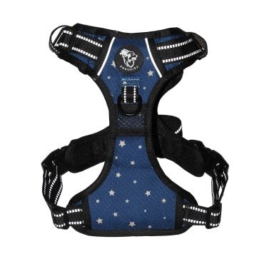 Frenkiez reflective Y tuig no pull dogharness blue stars - Premium hondentuig > honden harnas from Frenkiez - Just €29.99! Shop now at Frenkiezdogshop