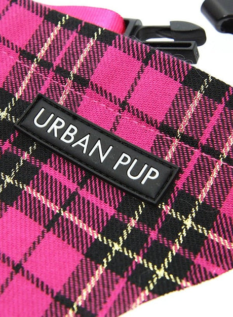 Urban Pup Fuchsia Pink Tartan Bandana Hondenkleding > bandana Small