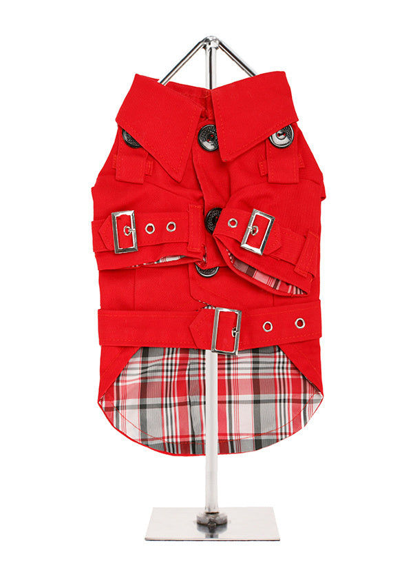 Urban Pup Red Fabric Trench Coat - Premium Hondenkleding > hondenjas from Urban Pup - Just €29.99! Shop now at Frenkiezdogshop