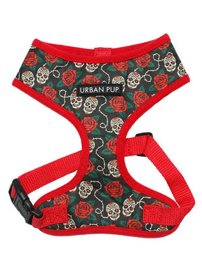 Urban Pup Skulls & Roses Harness hondentuig > honden harnas > model A XX - Small