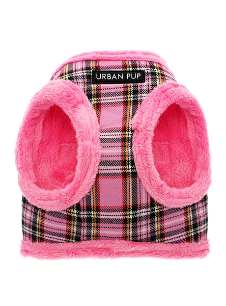 Urban Pup Luxury Fur Lined Pink Tartan Harness - Premium hondentuig > honden harnas from Urban Pup - Just €28.99! Shop now at Frenkiezdogshop